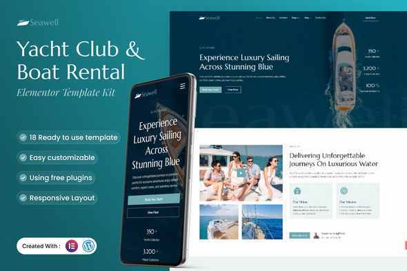 Seawell - Yacht Club & Boat Rental Elementor Template Kit Seawell - Yacht Club & Boat Rental Elementor Template Kit