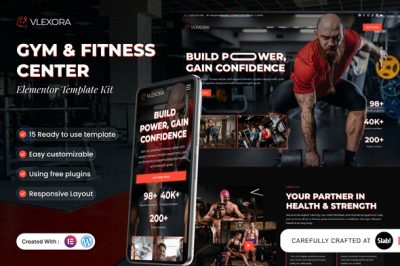 Vlexora - Gym & Fitness Center Elementor Template Kit