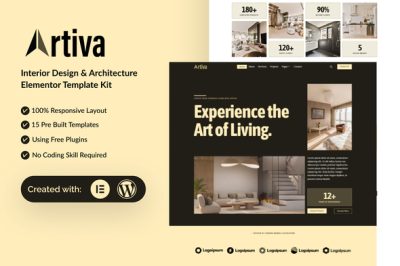 Artiva - Interior Design & Architecture Elementor Template Kit