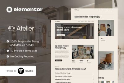 Atelier – Interior Design Elementor Template Kit