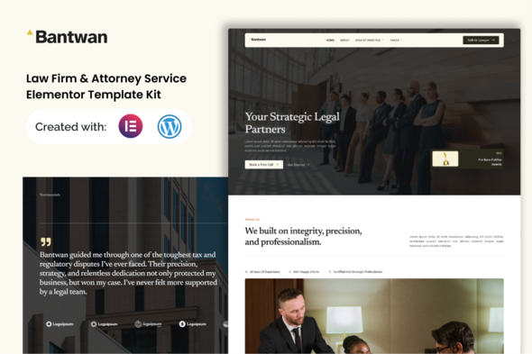 Bantwan - Law Firm & Attorney Service Elementor Template Kit Bantwan - Law Firm & Attorney Service Elementor Template Kit