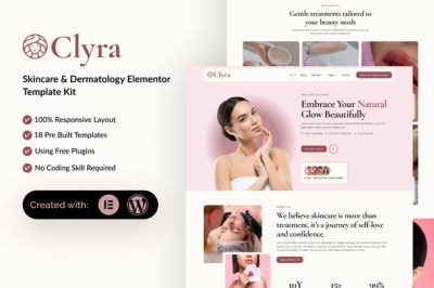 Clyra - Skincare & Dermatology Elementor Template Kit
