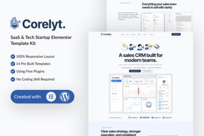 Corelyt - SaaS & Tech Startup Elementor Template Kit