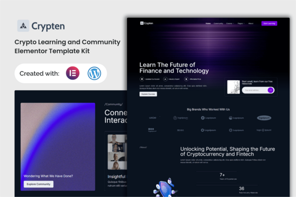 Crypten - Crypto Learning and Community Elementor Template Kit Crypten - Crypto Learning and Community Elementor Template Kit