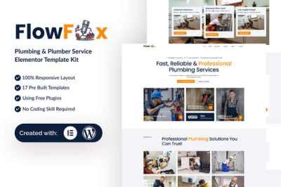 FlowFix - Plumbing & Plumber Service Elementor Template Kit