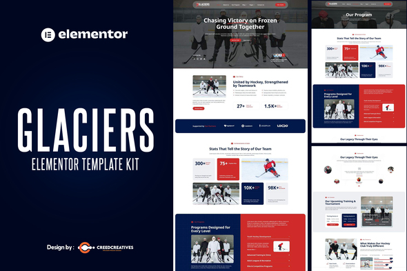 Glaciers - Hockey Team & Sports Club Elementor Pro Template Kit Glaciers - Hockey Team & Sports Club Elementor Pro Template Kit