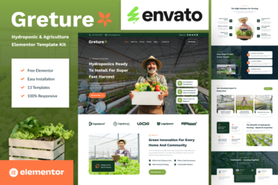 Greture - Hydroponic & Agriculture Elementor Template Kit