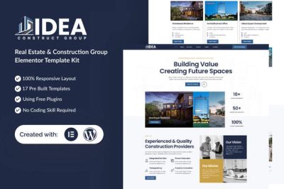 Idea - Real Estate & Construction Group Elementor Template Kit