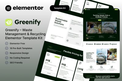 Greenify – Waste Management & Recycling Elementor Template Kit