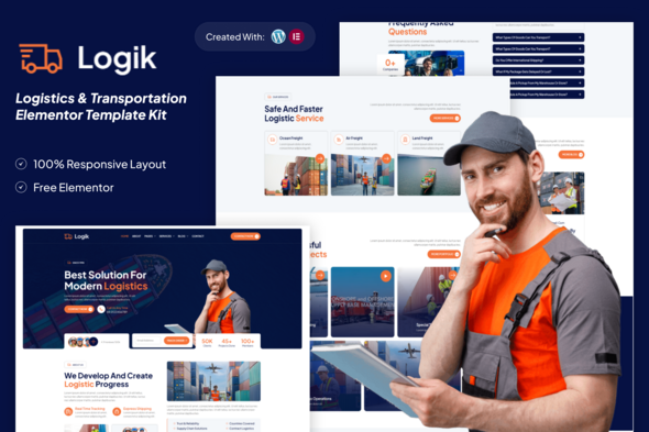 Logik - Logistics & Transportation Elementor Template Kit Logik - Logistics & Transportation Elementor Template Kit