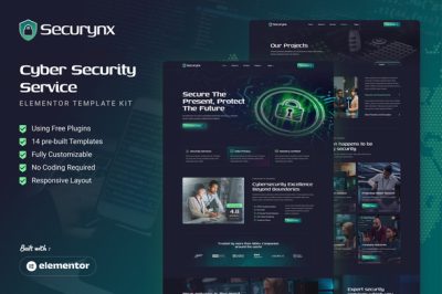 Securynx - Cyber Security Services Elementor Template Kit