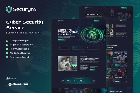 Securynx - Cyber Security Services Elementor Template Kit Securynx - Cyber Security Services Elementor Template Kit