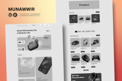 Munawwir - E-Commerce Electronics Store Elementor Template Kit