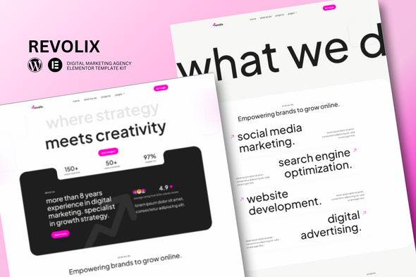 Revolix - Digital Marketing Agency Elementor Template Kit Revolix - Digital Marketing Agency Elementor Template Kit