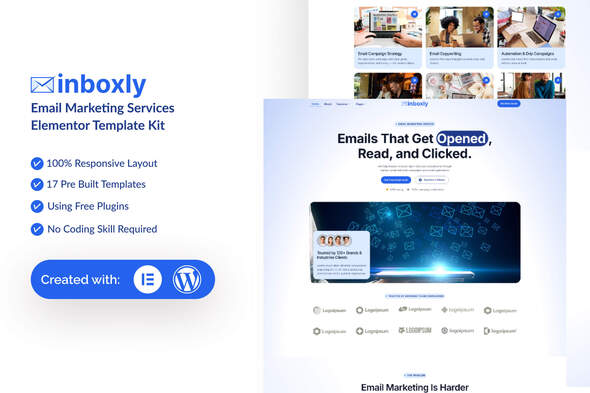 Inboxly - Email Marketing Services Elementor Template Kit Inboxly - Email Marketing Services Elementor Template Kit