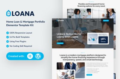 Loana  - Home Loan & Mortgage Elementor Template Kit