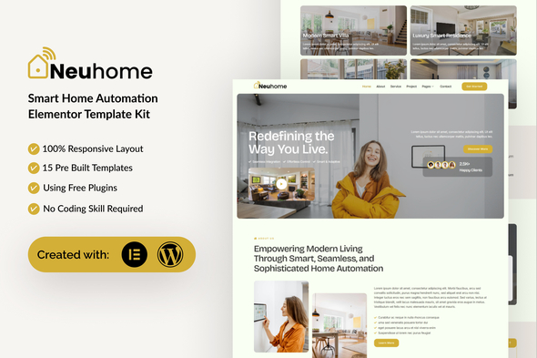 Neuhome - Smart Home Automation Elementor Template Kit Neuhome - Smart Home Automation Elementor Template Kit