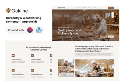 Oakline - Carpentry & Woodworking Elementor Template Kit
