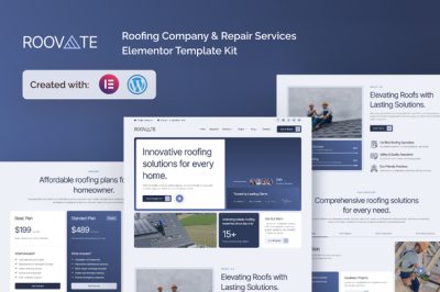 Roovate - Roofing Company & Repair Services Elementor Template Kit
