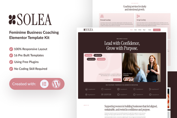 Solea - Feminime Business Coaching Elementor Template Kit Solea - Feminime Business Coaching Elementor Template Kit