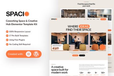 Spacio - Coworking Space & Creative Hub Elementor Template Kit