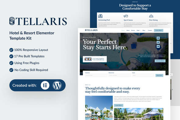 Stellaris - Hotel & Resort Elementor Template Kit Stellaris - Hotel & Resort Elementor Template Kit