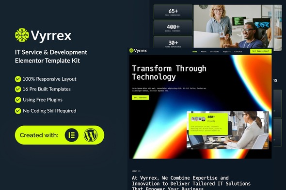 Vyrrex - IT Service & Development Elementor Template Kit Vyrrex - IT Service & Development Elementor Template Kit