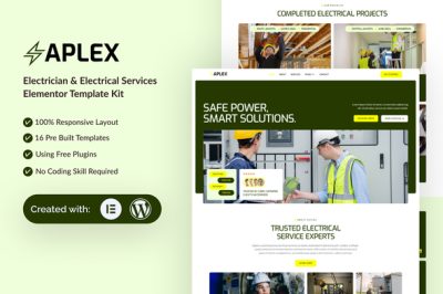 Zaplex - Electrician & Electrical Services Elementor Template Kit