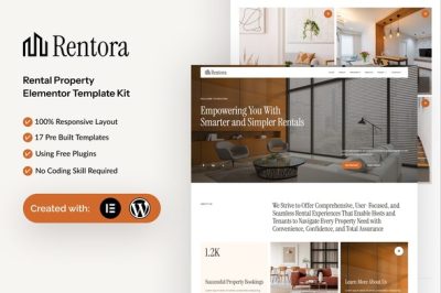 Rentora - Rental Property Elementor Template Kit