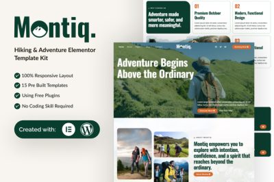 Montiq - Hiking & Adventure Elementor Template Kit