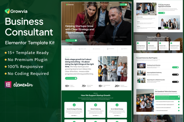 Growvia - Business Consultant Elementor Template Kit Growvia - Business Consultant Elementor Template Kit
