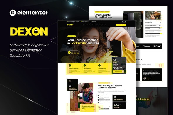 Dexon - Locksmith & Key Maker Services Elementor Template Kit Dexon - Locksmith & Key Maker Services Elementor Template Kit
