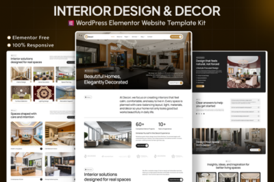 Decori – Interior Design & Home Decor Elementor Template Kit