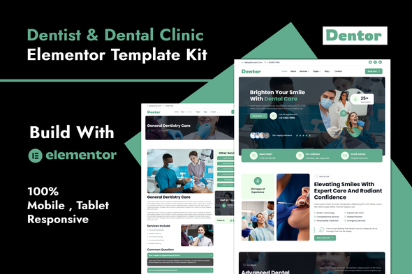 Dentor - Dentist & Dental Care Elementor Template Kit Dentor - Dentist & Dental Care Elementor Template Kit