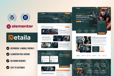 Detaila – Car Repair, Detailing & Auto Service Elementor Template Kit