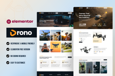 Drono – Drone Aerial Video & Photography Elementor Template Kit