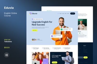 Eduvia - English Online Course Website Elementor Template Kit