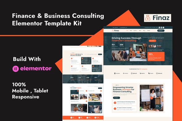 Finaz - Finance & Business Consulting Elementor Template Kit Finaz - Finance & Business Consulting Elementor Template Kit