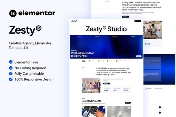 Zesty - Creative Agency Elementor Template Kit Zesty - Creative Agency Elementor Template Kit