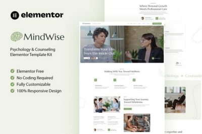Mindwise - Psychology & Counseling Elementor Template Kit
