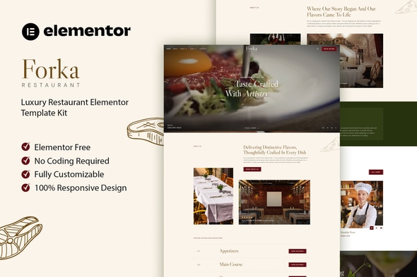 Forka - Luxury Restaurant Elementor Template Kit Forka - Luxury Restaurant Elementor Template Kit
