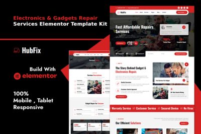 HubFix - Gadgets & Electronics Repair Services Elementor Template Kit