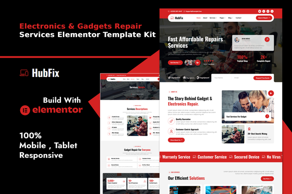 HubFix - Gadgets & Electronics Repair Services Elementor Template Kit HubFix - Gadgets & Electronics Repair Services Elementor Template Kit
