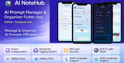 AI NoteHub – Ultimate AI Prompt Manager & Organizer Flutter App (AdMob + Facebook Ads)