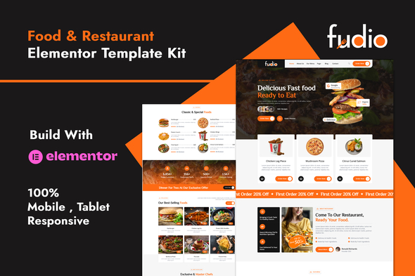 Fudio - Food & Restaurant Elementor Template Kit Fudio - Food & Restaurant Elementor Template Kit