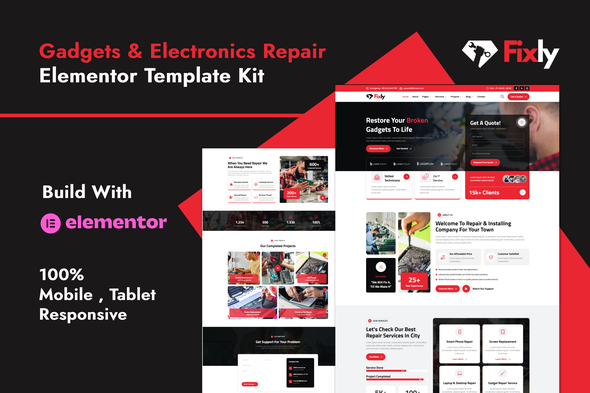 Fixly - Electronics & Gadgets Repair Services Elementor Template Kit Fixly - Electronics & Gadgets Repair Services Elementor Template Kit