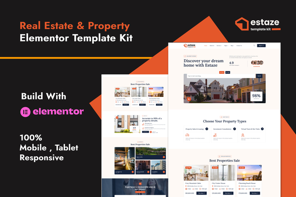 Estaze - Real Estate & Property Elementor Template Kit Estaze - Real Estate & Property Elementor Template Kit