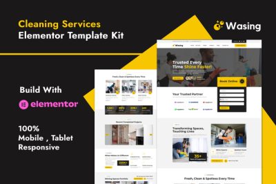 Wasing - Cleaning Services Elementor Template Kit