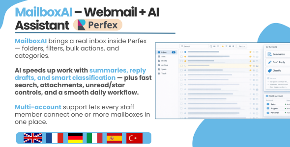 MailboxAI - Webmail + AI Assistant For Perfex CRM MailboxAI - Webmail + AI Assistant For Perfex CRM