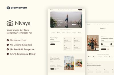 Nivaya - Yoga Studio & Fitness Elementor Template Kit